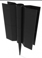 Угловой поворотный элемент для доски клумб, цветочниц и грядок размером 150х25мм, черный Угловой поворотный элемент для доски клумб, цветочниц и грядок размером 150х25мм, черный