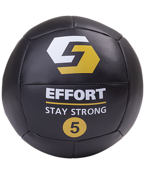 Медицинбол EMD5, кожзам, 5 кг, черный