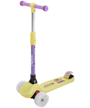 Самокат 3-х колесный Juicy R, 120/80 мм, желтый/фиолетовый