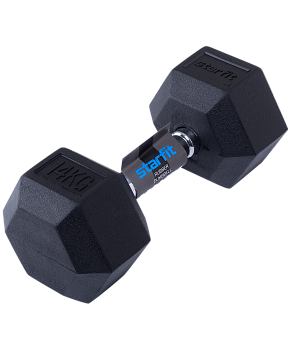 Гантель обрезиненная DB-301 14 кг, черный